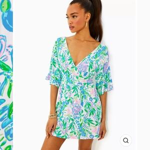 EUC Lilly Pulitzer Parigi Skort Romper Resort White Just A Pinch
